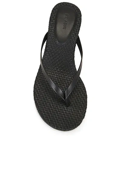 St Agni Woven Thong Heeled Sandal In Black