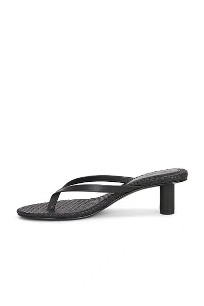St Agni Woven Thong Heeled Sandal In Black