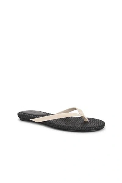 St Agni Suede Woven Flip Flop In Neutral