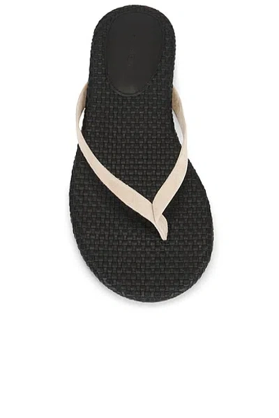 St Agni Suede Woven Flip Flop In Neutral