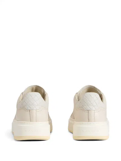 Woolrich Quilted Leather Sneakers With Elevated Platform In Multi