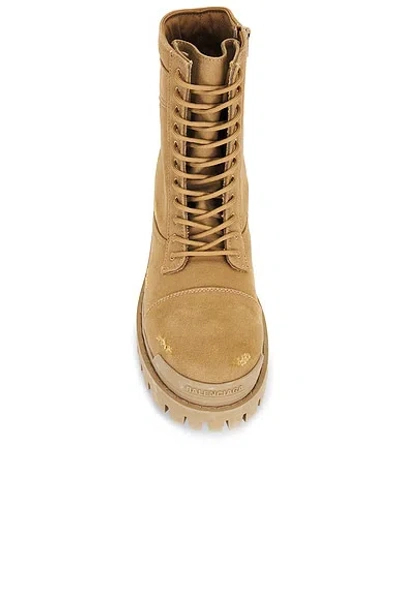 Balenciaga Combat Strike Ankle Boots In Brown