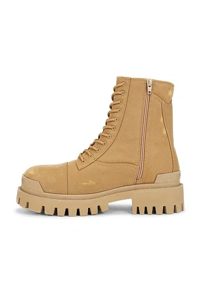Balenciaga Combat Strike Ankle Boots In Brown