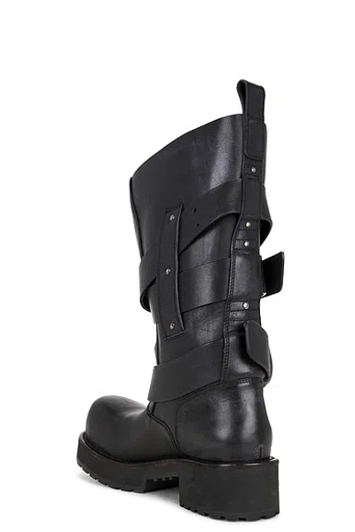 Balenciaga Venom Buckle-strap Leather Boots In Black