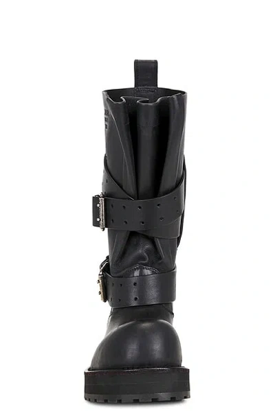 Balenciaga Venom Buckle-strap Leather Boots In Black