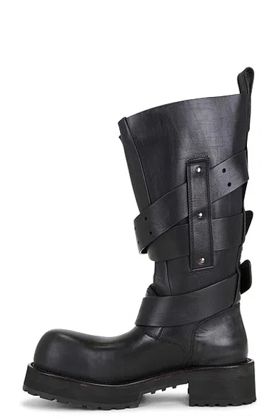 Balenciaga Venom Buckle-strap Leather Boots In Black