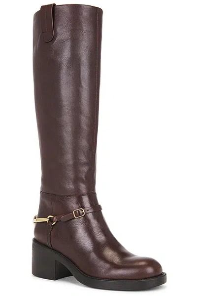 Chloé Riding Boot In Burgundy