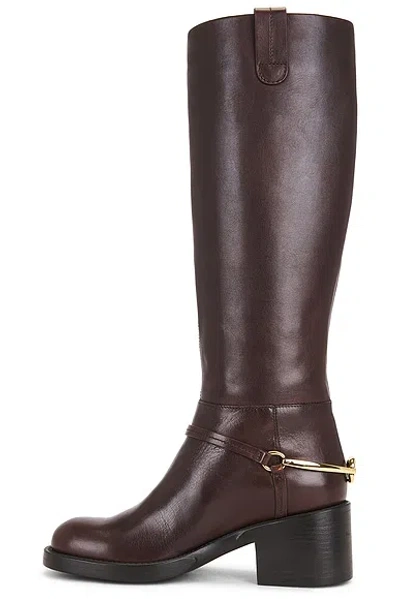 Chloé Riding Boot In Burgundy