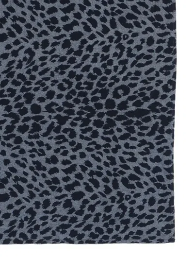 Aspesi Leopard-pattern Scarf In Blue