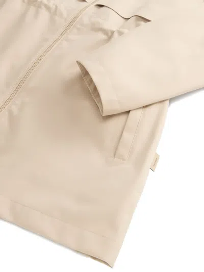 Woolrich Drawstring Hooded Parka Coat In Brown