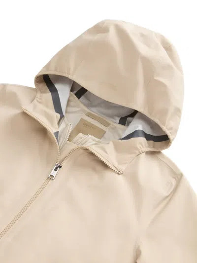 Woolrich Drawstring Hooded Parka Coat In Brown