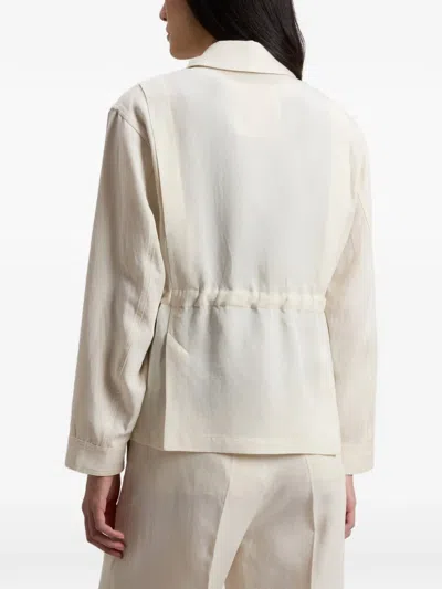 Woolrich Drawstring Zip Overshirt In Neutral