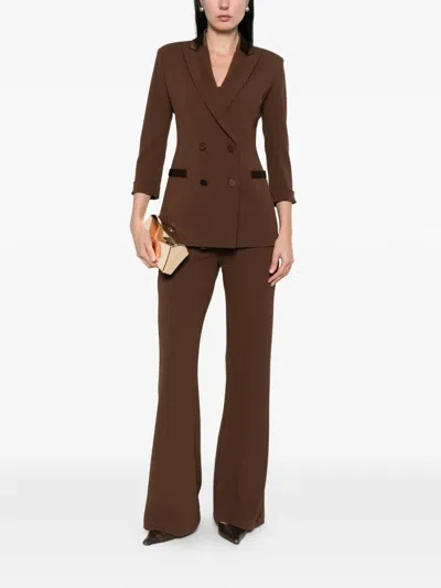 Imperial Double-breasted Blazer In Brown