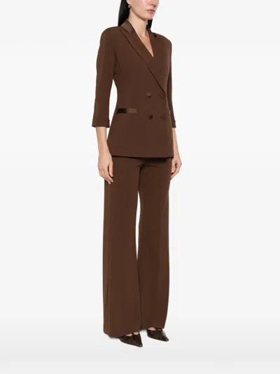 Imperial Double-breasted Blazer In Brown