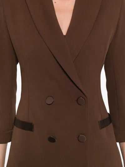 Imperial Double-breasted Blazer In Brown