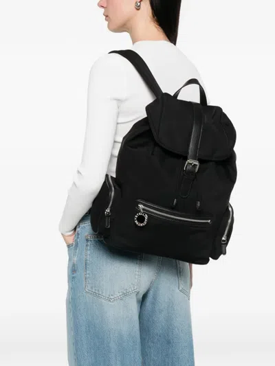 Stella Mccartney Dartmoor Drawstring Flap Backpack In Black