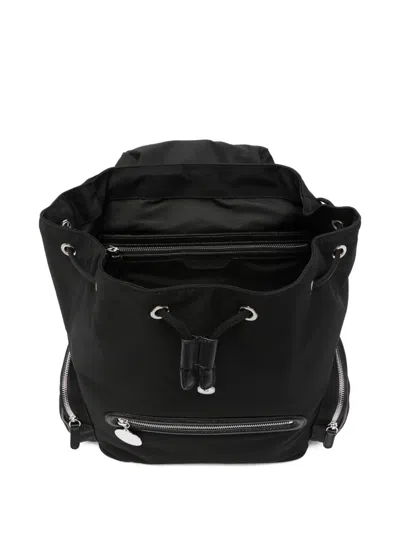 Stella Mccartney Dartmoor Drawstring Flap Backpack In Black