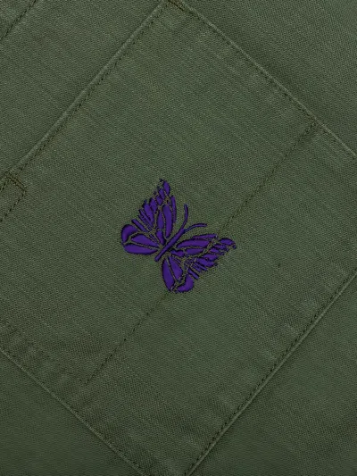 Needles Embroidered Overshirt In Green