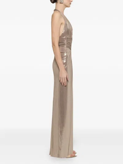 Nissa Backless Split Maxi Dress In Multi