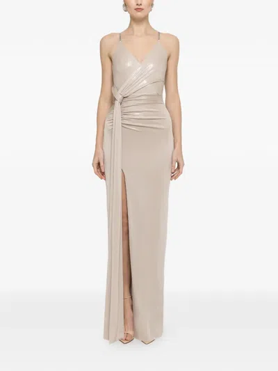 Nissa Knot Chain-strap Maxi Dress In Multi