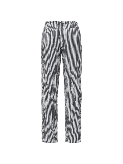 Osklen Stripe.pattern Wrinkled Trousers In White