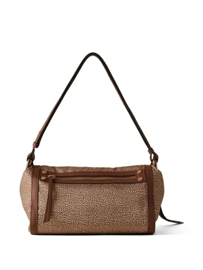 Borbonese Small Patterned Shoulder Bag In Neutral