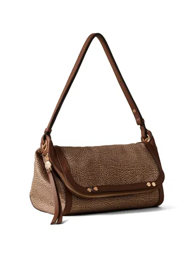 Borbonese Small Patterned Shoulder Bag In Neutral