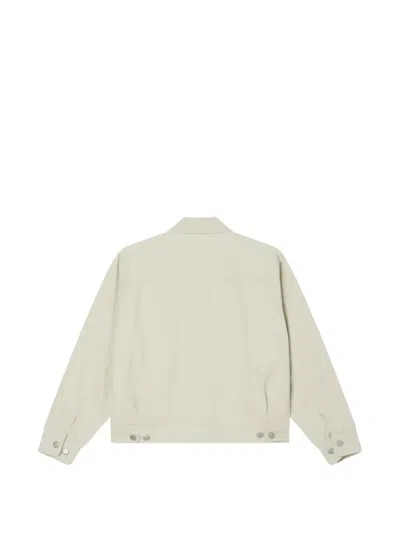 Obey Logo-patch Work Jacket In Neutral