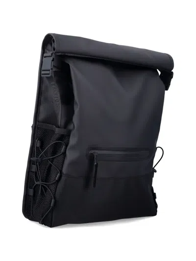 Rains Trail Mountaineer Rolltop Front-pocket Backpack In Black