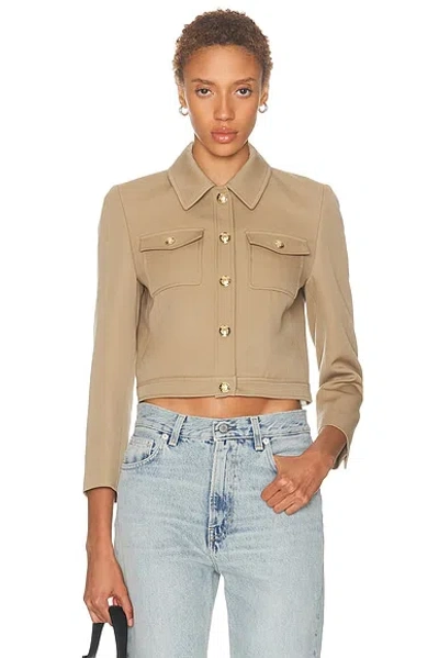 Nili Lotan Edna Single-breasted Crop Jacket In Neutral