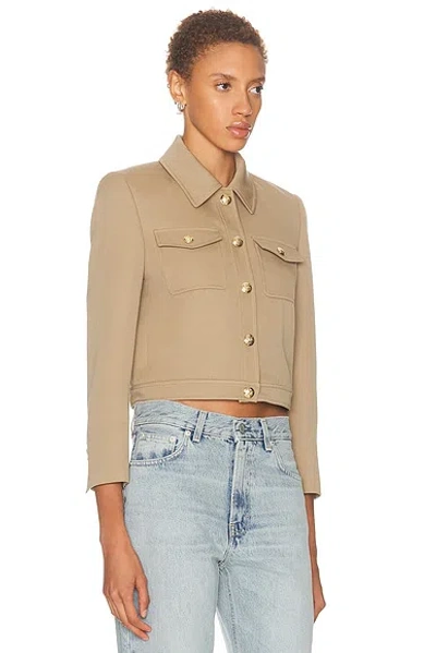 Nili Lotan Edna Single-breasted Crop Jacket In Neutral