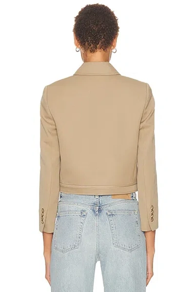 Nili Lotan Edna Single-breasted Crop Jacket In Neutral