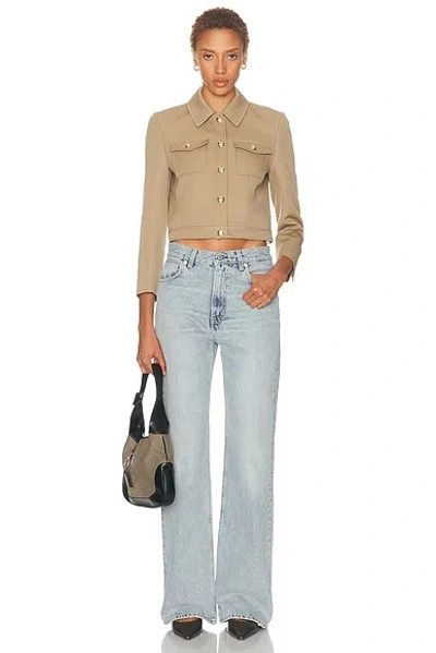 Nili Lotan Edna Single-breasted Crop Jacket In Neutral