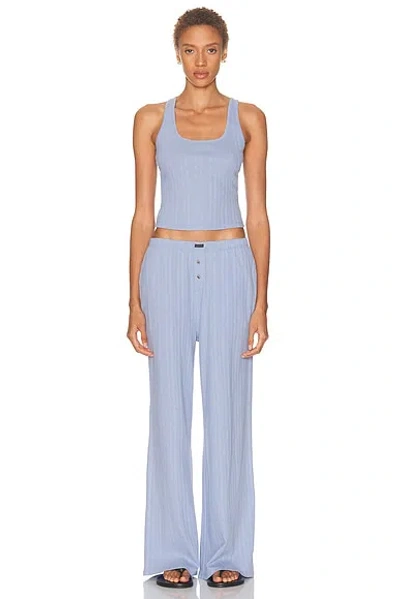 Lunya Pointelle Wide Leg Pajama Pants In White