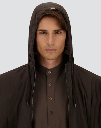 Herno Jacket In Micro Ripstop Nylon In Brown