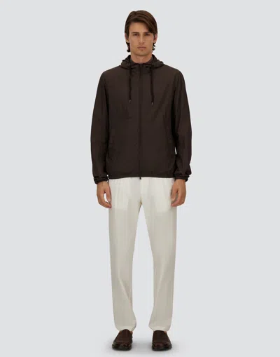 Herno Jacket In Micro Ripstop Nylon In Brown