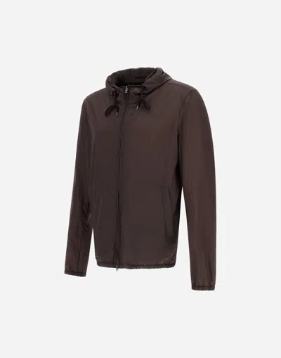 Herno Jacket In Micro Ripstop Nylon In Brown