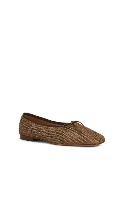 Mansur Gavriel Square Toe Ballerina Flats Anise In Brown