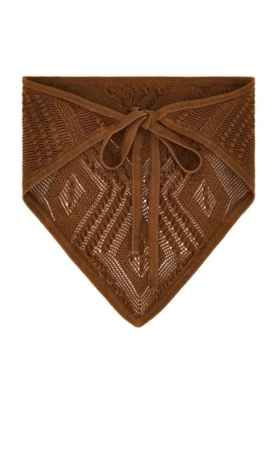 Devon Windsor Crochet Bandana In Brown