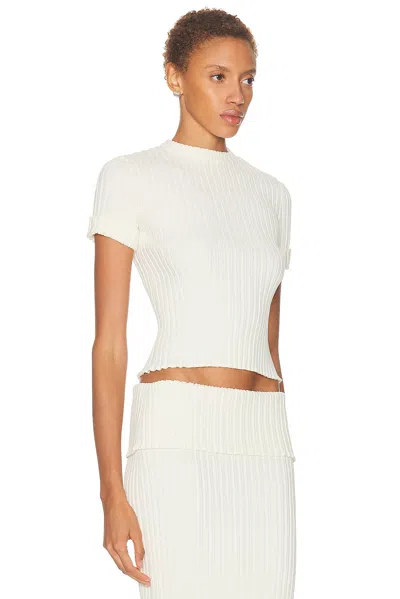 Same Ribbed Knit Top In White