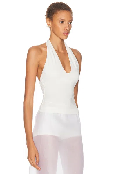 Skims Smooth Layers Halter Top In White