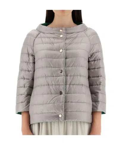 Herno Reversible Down Jacket In Gray