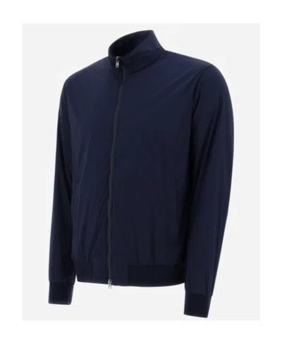 Herno Lightweight Bomber Jacket In Blue