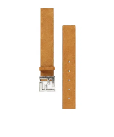 Fendi Squared Ff Belt In Sand