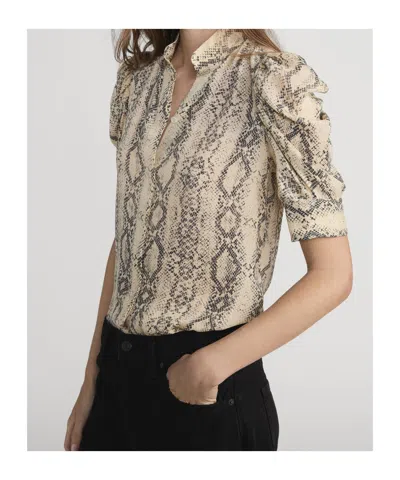 Frame Snake Gillian Short Sleeve Top In Camel Multi In Multi
