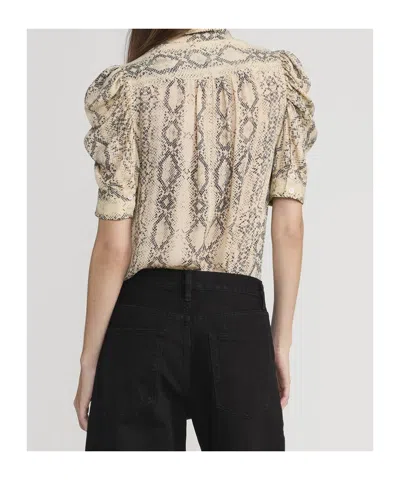 Frame Snake Gillian Short Sleeve Top In Camel Multi In Multi