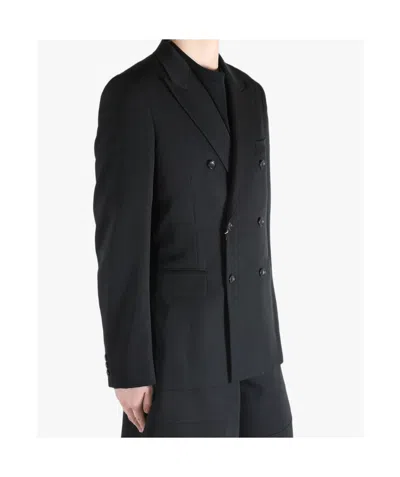 Comme Des Garçons Double-breasted Wool Jacket In Black