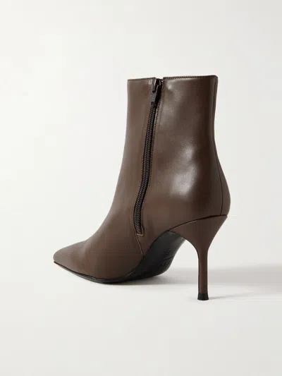 Staud Sebastian 80 Leather Ankle Boots In Brown