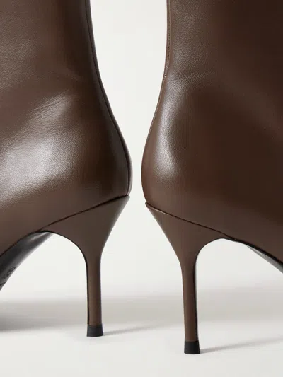 Staud Sebastian 80 Leather Ankle Boots In Brown