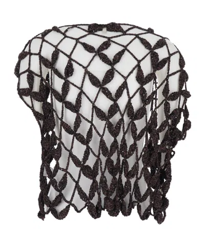 Antonelli Crochet Knitted Top In Blue